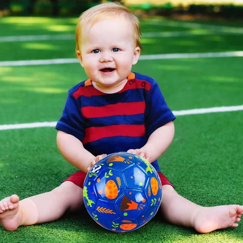 Vista 7 de U&C Planet Soccer Ball Size 2 Size 3 Size 4 for Toddler Kids with Pump Deflated, Cartoon Unicorn Dinosaur Classic Soccer Ball Gift Toy for Girls