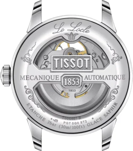Vista 3 de Tissot Le Locle Powermatic 80 Open Heart, Marrón, Correa