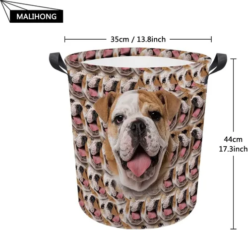 Vista 2 de Cesta plegable con estampado de perro, lindo Cavalier King Charles Spaniel Sandía con asa, caja de juguetes, bolsa de almacenamiento