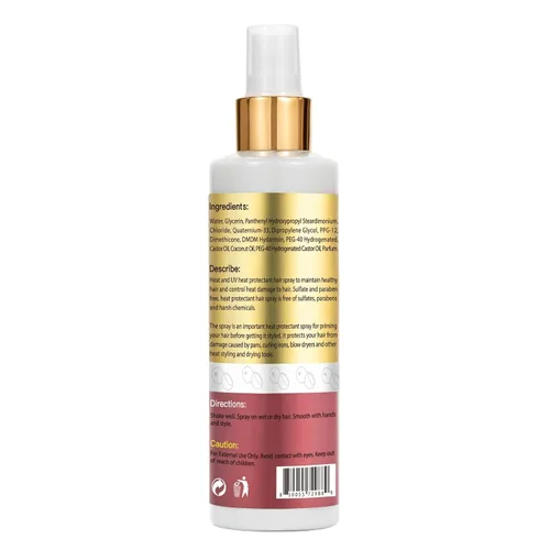 Vista 2 de WOZUTUNT Protector para el cabello, spray protector térmico de coco, sin parabenos ni tintes, protege los daños por calor, adecuado para el cuidado