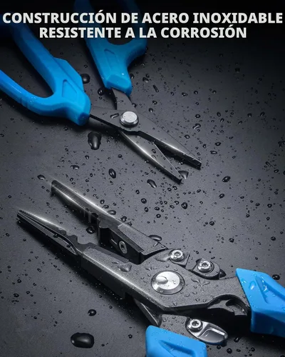 Vista 3 de Kit de herramientas de pesca, equipo de pesca, alicates de pesca con funda, cuchillo de filete, tijeras de pesca, pinza de labios de pescado
