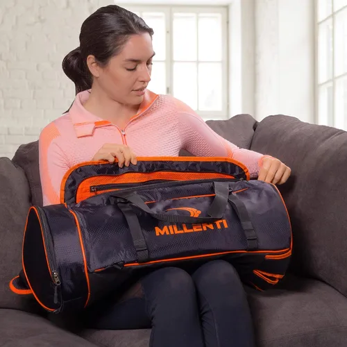 Vista 5 de Millenti Bolsa deportiva para mujeres y hombres, mochila de viaje de fin de semana, bolsa de gimnasio de 40 l con compartimento para zapatos, bolsa
