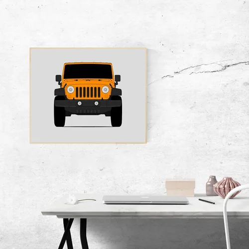 Vista 9 de Custom Car Posters Handmade Poster compatible with Jeep Wrangler JK (2007-2018) 3rd Generation Print Wall Art Décor - 8x10 Metallic Print (Unframed)