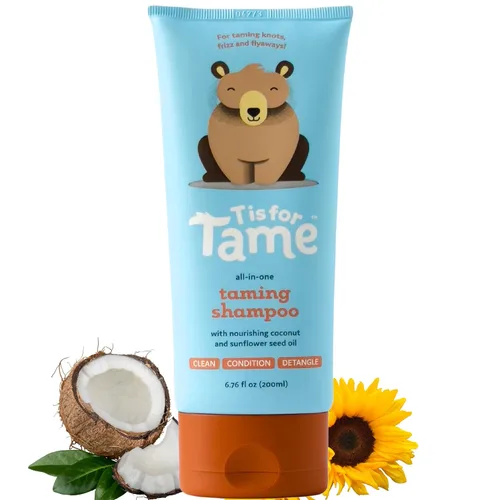 Vista 9 de T is for Tame - Acondicionador domesticante para niños – Acondicionador natural para cabello rizado con aceite de coco y girasol – Desenreda