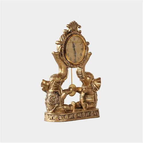 Vista 3 de SUNESA Reloj de mesa, reloj de péndulo, escritorio, elefante, reloj de escritorio, adornos, hogar, sala de estar, retro, de madera, reloj de 1