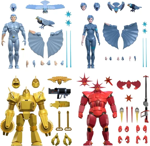 Vista 6 de Super7 ¡ULTIMATES! SilverHawks Buzz-Saw - Figura de acción SilverHawks de 8 pulgadas con accesorios, coleccionables clásicos de dibujos animados