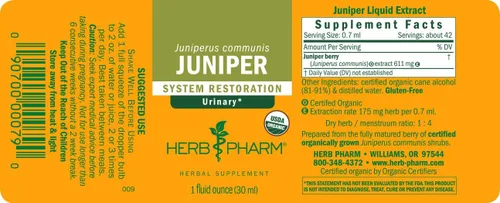 Vista 5 de Herb Pharm Gotas de extracto líquido orgánico certificado para soporte del sistema urinario enebro 1 oz