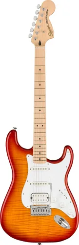 Vista 11 de Guitarra eléctrica Squier Affinity Series Stratocaster FMT, color Black Burst, diapasón de maple Pastillas Hss, cuerpo de álamo con parte superior