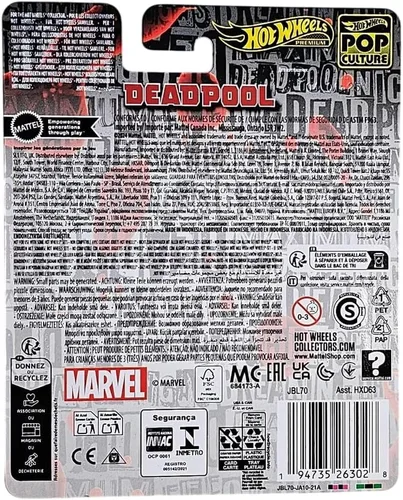 Vista 2 de Deadpool Scooter - Serie Marvel - Hot Wheels Premium escala 1/64 Serie Marvel