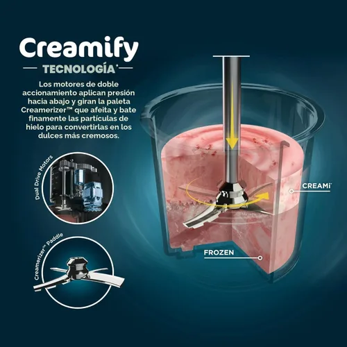 Vista 6 de Ninja CREAMi - Máquina para hacer helados, 5 programas de un solo toque, incluye (2) pintas de 16 onzas con tapas, transforma las bases congeladas