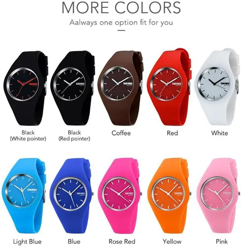 Vista 6 de Gosasa Casual estilo simple correa de silicona mujeres hombres deportes relojes 30M impermeable
