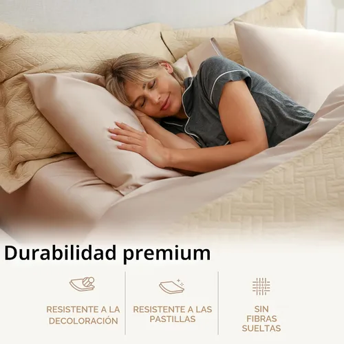 Vista 4 de Threadmill Sábanas de lujo de algodón Supima, sábanas de 100% algodón suaves de 1200 hilos de lujo para cama tamaño matrimonial, juego de 4 sábanas
