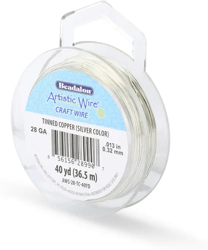 Vista 61 de Artistic Wire, Alambre de cobre de color chapado en plata de calibre 18, resistente al deslustre, amatista, 20 pies