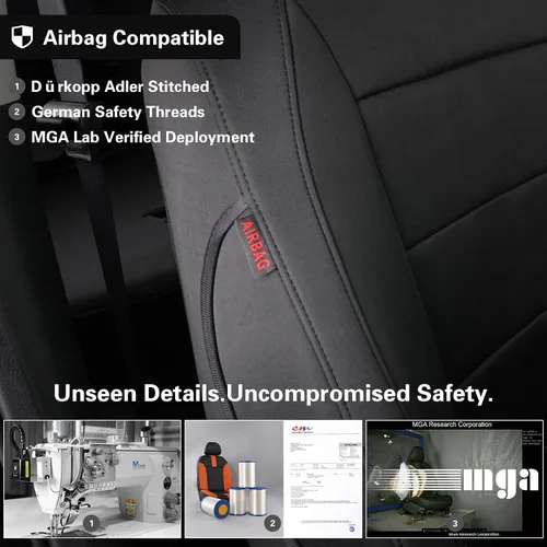 Vista 4 de EKR Fundas de asiento de coche para Honda CRV 2015-2016 Juego completo de Negro (Black)