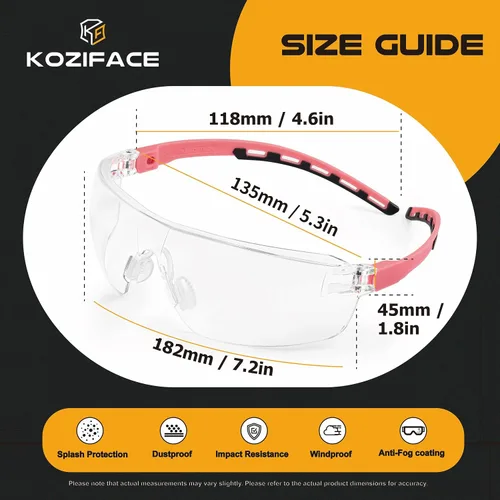 Vista 6 de KOZIFACE A18XZ Safety Glasses & Goggles for Men and Women Lightweight