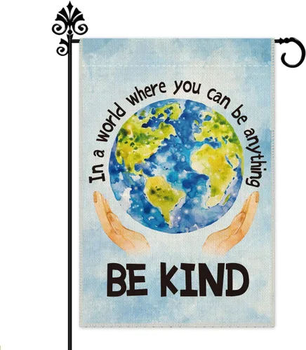 Vista 18 de Hafhue Human Kind Be Both Welcome Bandera de Jardín para Patio Exterior Decoraciones de Granja, Bandera Be Kind Regalo para Familias Amigos, Bandera