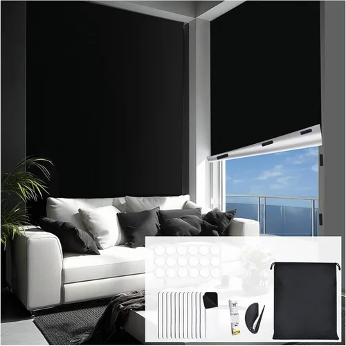 Vista 11 de Cortinas opacas para dormitorio, cubierta opaca portátil para ventana, persianas opacas sin taladro, cortinas opacas cortables, para ventanas
