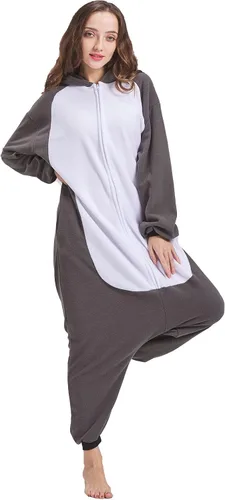 Vista 5 de HOMWERRONT Adult French Bulldog Onesie Bulldog Cosplay Costume Puppy Dog Animal Cosplay Pajamas Homewear Sleepwear