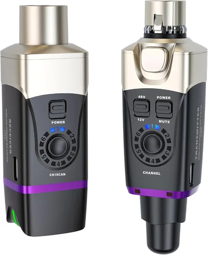 Vista 11 de Xvive U35 Sistema de Micrófono Inalámbrico 5.8GHz Transmisor XLR Inalámbrico y Receptor para Micrófono Dinámico, Mezclador de Audio, Sistema PA
