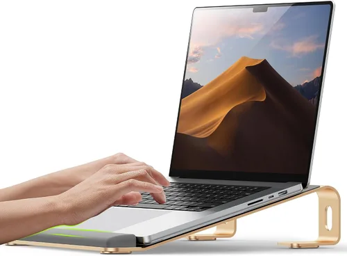 Vista 12 de JCZT Soporte de Laptop de Acrílico Transparente para Escritorio, con Reposamuñecas, Soporte Ergonómico Desmontable Compatible con Todas las Laptops