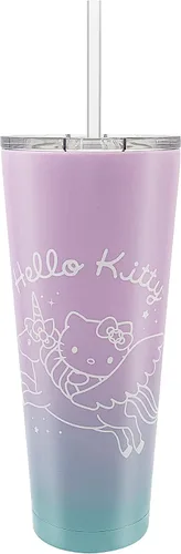 Vista 9 de Zak Designs Disney Minnie Mouse - Vaso de viaje de acero inoxidable con aislamiento al vacío con tapa a prueba de salpicaduras, incluye popote