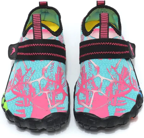 Vista 4 de FIVESTORECITY Zapatos acuáticos ligeros para niños y niñas, calcetines acuáticos descalzos, de secado rápido, para senderismo, caminar, sandalias