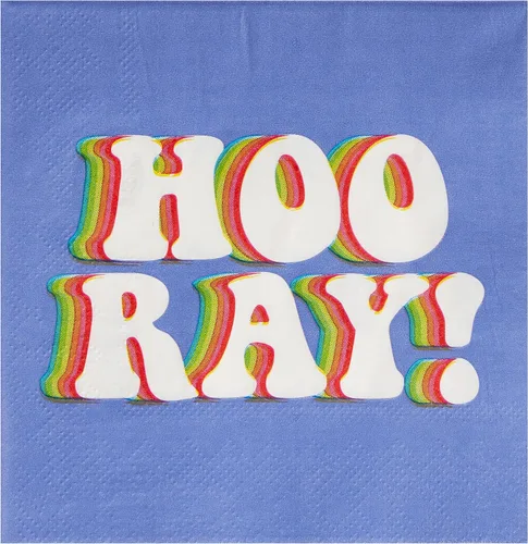 Vista 2 de C.R. Gibson Hooray - Servilletas de bebidas de lámina dorada, 20 unidades (TW4-25412) Disposable Decorated Napkins