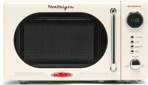 Vista 48 de Nostalgia Retro - Horno de microondas para encimera - Incluye 12 ajustes preprogramados y reloj digital - 0.9 pies cúbicos - 800 vatios - Amarillo
