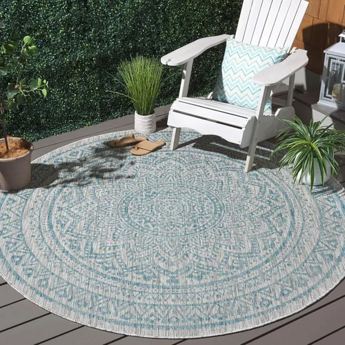Vista 61 de SAFAVIEH Alfombra lavable al aire libre Courtyard Collection - 2'3" x 5', marfil y verde, no desprende pelusa y fácil limpieza, ideal para patio