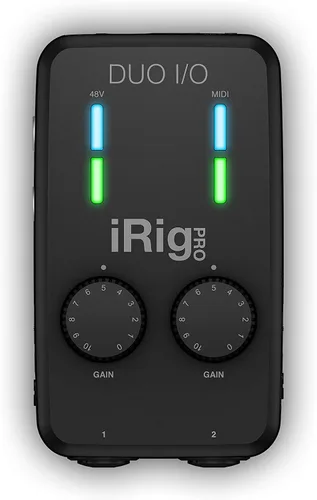 Vista 2 de IK Multimedia iRig Pro Duo I/O Interfaz de audio USB, salidas balanceadas TRS y para auriculares, mezclador de audio a 24 bits, interfaz MIDI