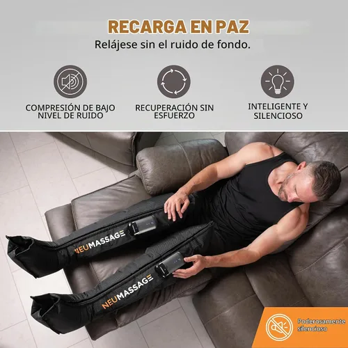 Vista 9 de Sistema de recuperación de masaje de compresión de pierna profesional NEUMASSAGE Botas de recuperación de aire recargables inalámbricas