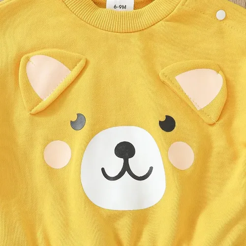 Vista 11 de Ropa para bebé niño pequeño, conjuntos de otoño e invierno, sudadera de manga larga con oso y pantalones, conjunto de 6 meses a 2 años