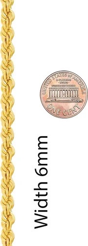 Vista 5 de LIFETIME JEWELRY Collar de cadena de cuerda de 0.236in para mujeres y hombres, chapado en oro real de 24 quilates, Chapado en oro, No es una piedra