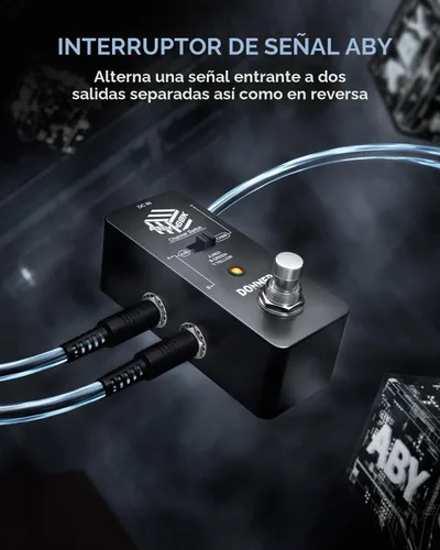 Vista 2 de Donner Pedal de efecto ABY Box, conmutador AB de selector de línea, mini, para guitarra, True Bypass