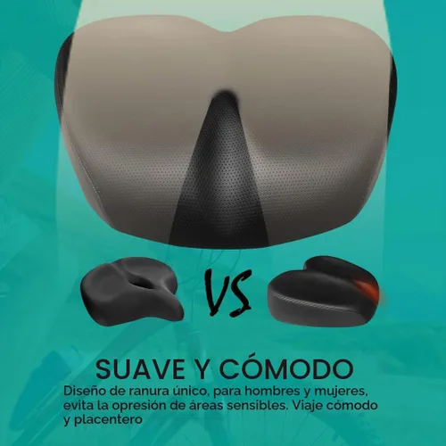 Vista 3 de Cómodo sillín de bicicleta para ejercicio y bicicleta de carretera, asiento cómodo de gran tamaño para estacionario extra ancho de repuesto