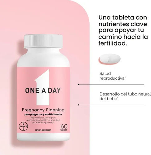 Vista 6 de One A Day Multivitamínico prenatal de planificación del embarazo para mujeres, vitaminas preembarazo para mujeres con metilfolato, ácido fólico
