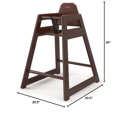 Vista 10 de Foundations Neat Seat Trona de madera para restaurantes, fácil de limpiar, pies "sin puntas", arnés de seguridad de 3 puntos, madera dura duradera