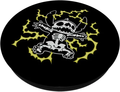 Vista 2 de Disney Stitch Skeleton Halloween Negro - PopSockets agarre y soporte para teléfonos y tabletas