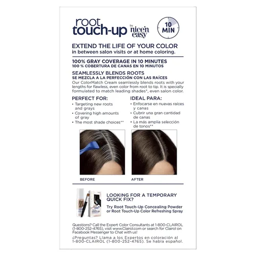 Vista 162 de Clairol Root Touch-Up de Nice'n Easy Tinte Permanente para el Cabello, 10 Rubio Extra Claro, Paquete de 1 Clairol Root Touch Up - Tinte permanente