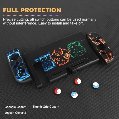 Vista 5 de DLseego Funda protectora para interruptor de monstruo de dibujos animados, carcasa de TPU suave a prueba de golpes, resistente a los arañazos, piel