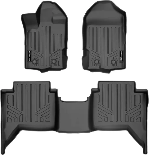 Vista 12 de SMARTLINER Juego de tapetes de piso de primera fila para Ford Ranger 2015-2018