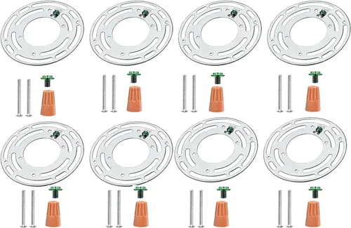 Vista 8 de Tsurpcao Soporte de montaje para lámpara de techo de 4 pulgadas, 4 pulgadas de diámetro, universal, hierro chapado en zinc, plata, 4