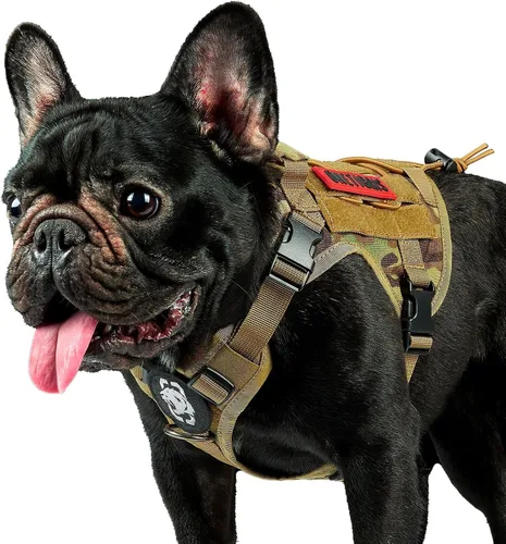 Vista 43 de OneTigris - Arnés táctico para perros pequeños, chaleco de servicio sin tirones para perros pequeños