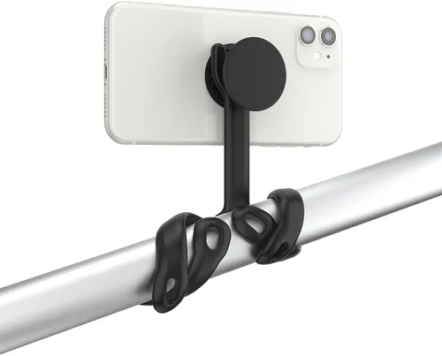 Vista 4 de PopSockets Soporte y soporte flexible para teléfono, soporte de trípode para teléfono, soporte universal para dispositivo - negro pequeño