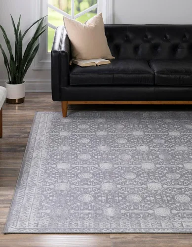Vista 17 de Unique Loom Timeless Collection - Alfombra de área - Florencia (2' x 3' 1", rectangular, gris/marfil)