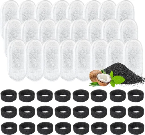 Vista 9 de Filtros de fuente de agua para gatos, paquete de 16 filtros de fuente para gatos, filtros de repuesto para fuente de agua de acero inoxidable