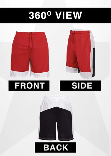 Vista 3 de Starting 5 Pantalones cortos de baloncesto para hombre con bolsillos pantalones cortos de entrenamiento de gimnasio para hombre paquete de 4
