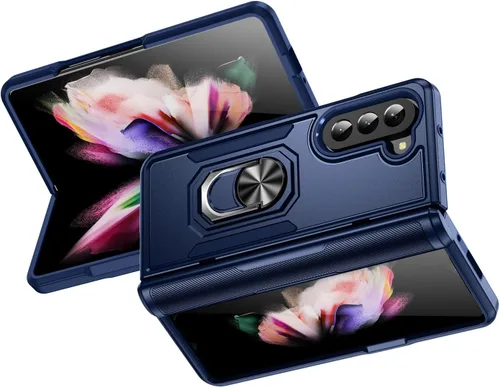 Vista 15 de Funda para Samsung Galaxy Z Fold 5 con anillo de soporte, imán de sujeción agradable a la piel, de alto valor, para Samsung Galaxy Z Fold 5, funda