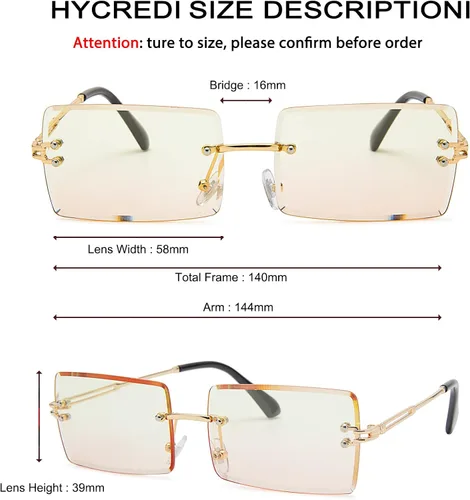 Vista 76 de Gafas de sol rectangulares para hombres/mujeres, gafas de sol pequeñas sin montura cuadrada