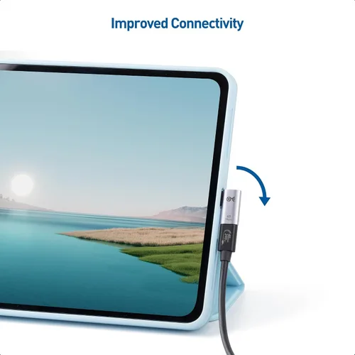 Vista 8 de Cable Matters Cable de monitor USB-C a USB-C de 6 pies con video 4K 60Hz, PD de 100 W, transferencia de datos de 5 Gbps y adaptador de ángulo recto